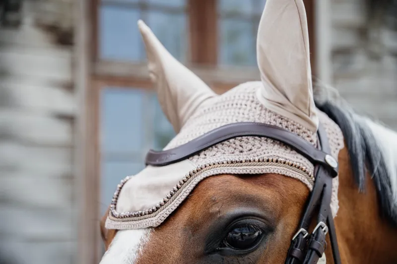 Kentucky Wellington Velvet Pearls Fly Veil-Beige-Full-1