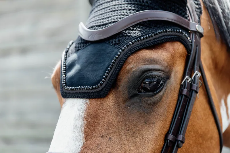 Kentucky Wellington Velvet Pearls Fly Veil-Black-Full-2