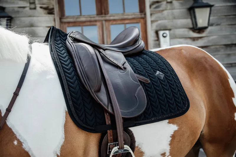 Kentucky Velvet Pearls Dressage Saddle Pad-Black-2