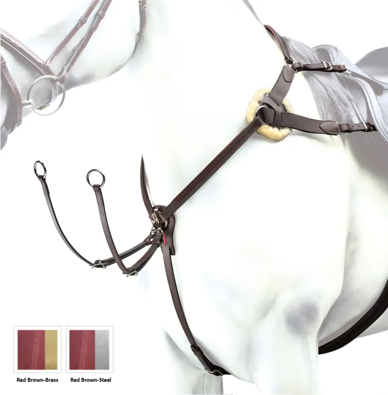 Equipe Eventing Breastplate BPE12-Red Brown