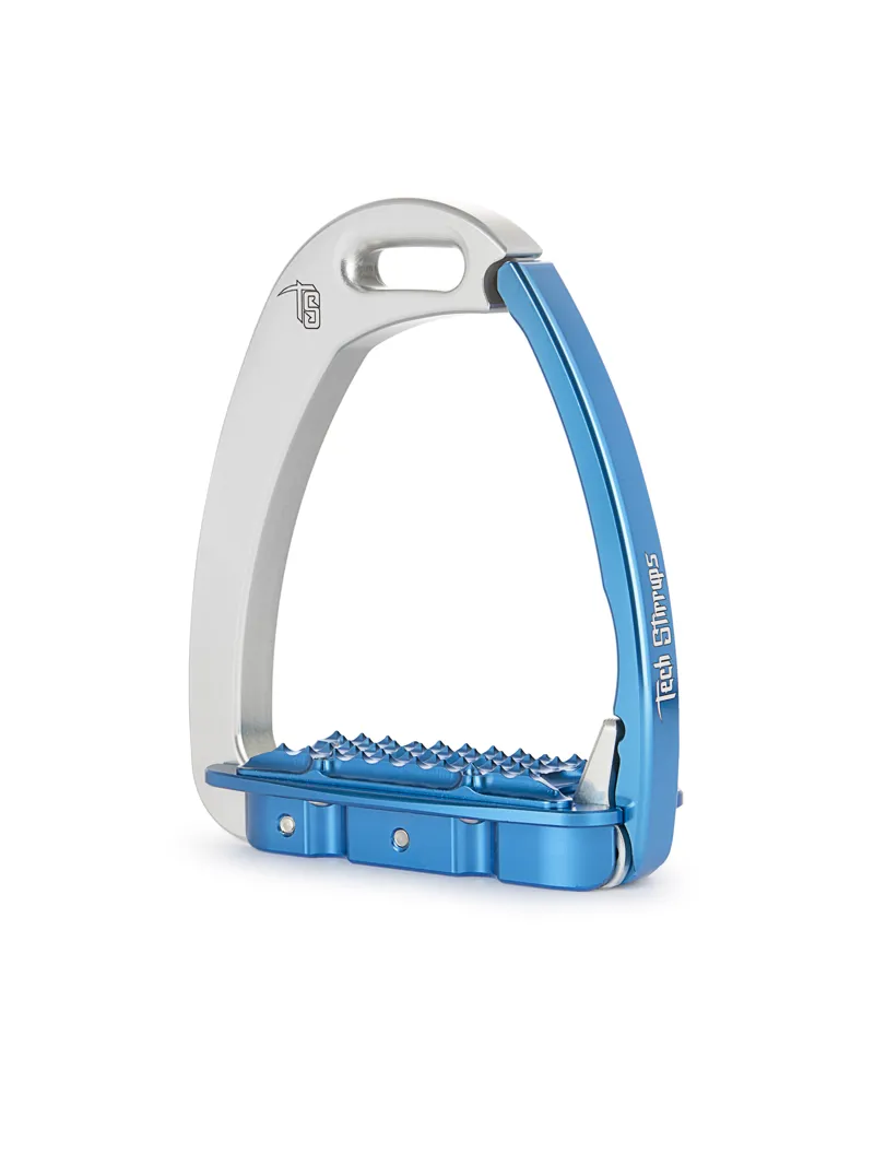 Tech Venice Children Safety Stirrups-Silver/Blue