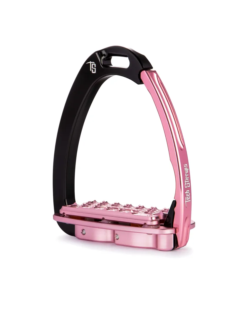 Tech Venice Plus Evo Safety Stirrups-Black/Pink