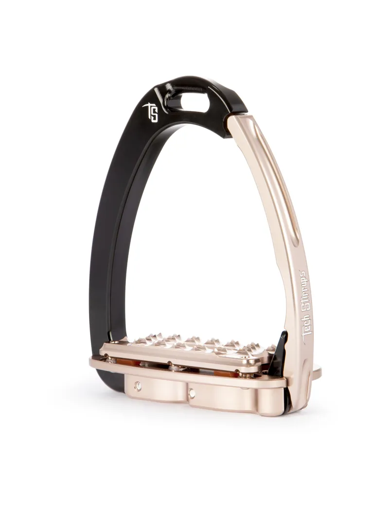 Tech Venice Plus Evo Safety Stirrups-Black/Rose Gold