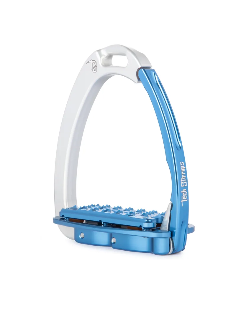 Tech Venice Plus Evo Safety Stirrups-Silver/Blue