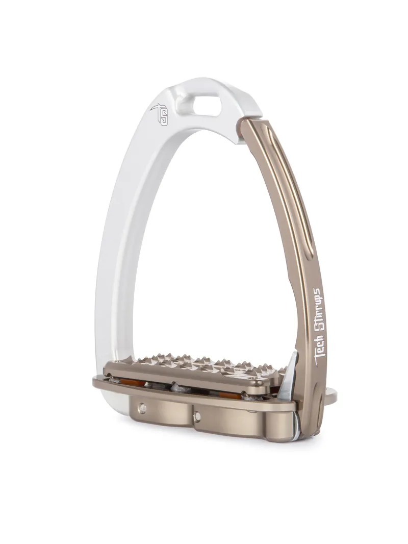 Tech Venice Plus Evo Safety Stirrups-Silver/Brown