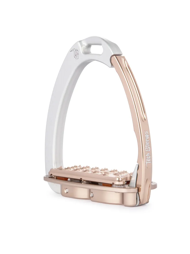 Tech Venice Plus Evo Safety Stirrups-Silver/Rose Gold