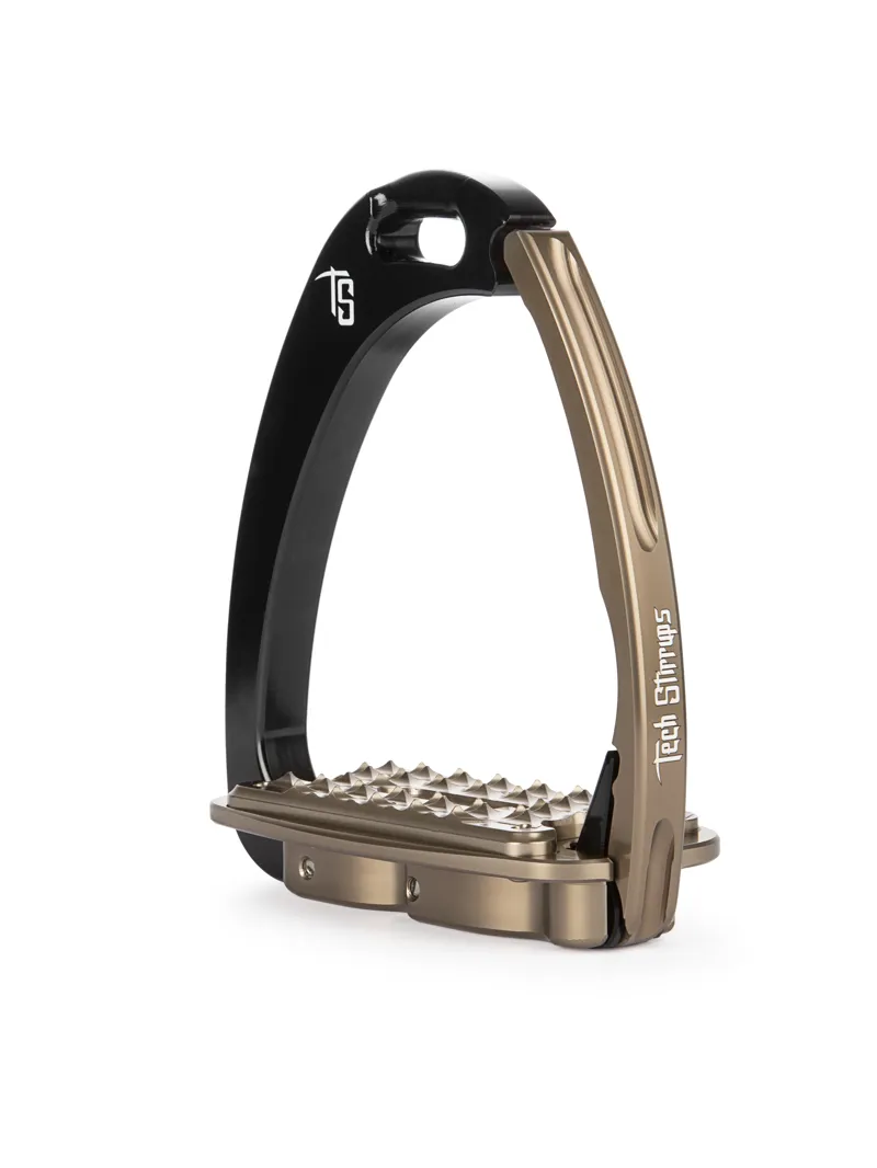 Tech Venice Medium Sloped Safety Stirrups-Black/Brown