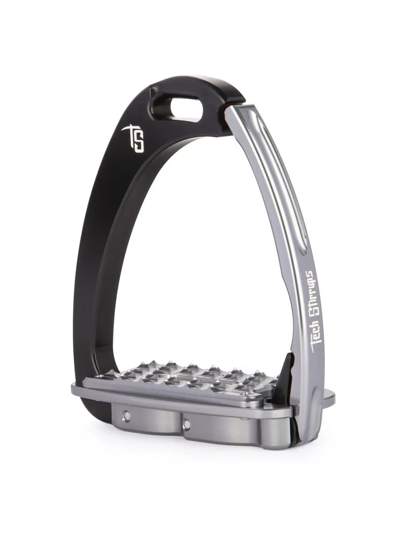 Tech Venice Medium Sloped Safety Stirrups-Black/Titanium