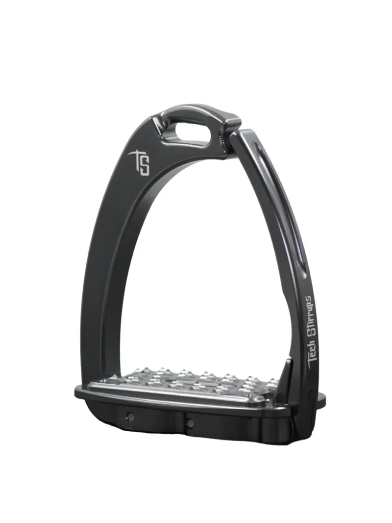 Tech Venice Medium Sloped Safety Stirrups-Titanium/Titanium