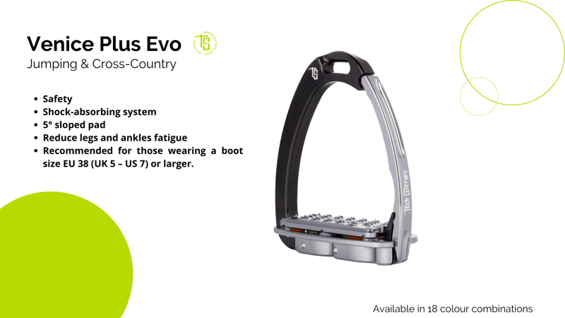 Tech Venice Plus Evo Safety Stirrups-Silver/Brown-4