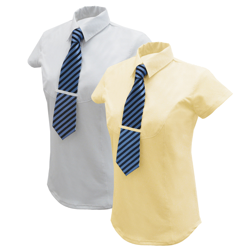 Equetech Ladies Waffle Show Shirt-White-1