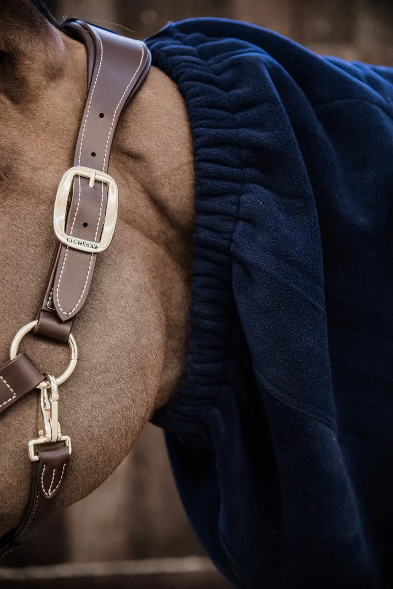 Kentucky Heavy Fleece Horse Scarf-Navy-Cob-5