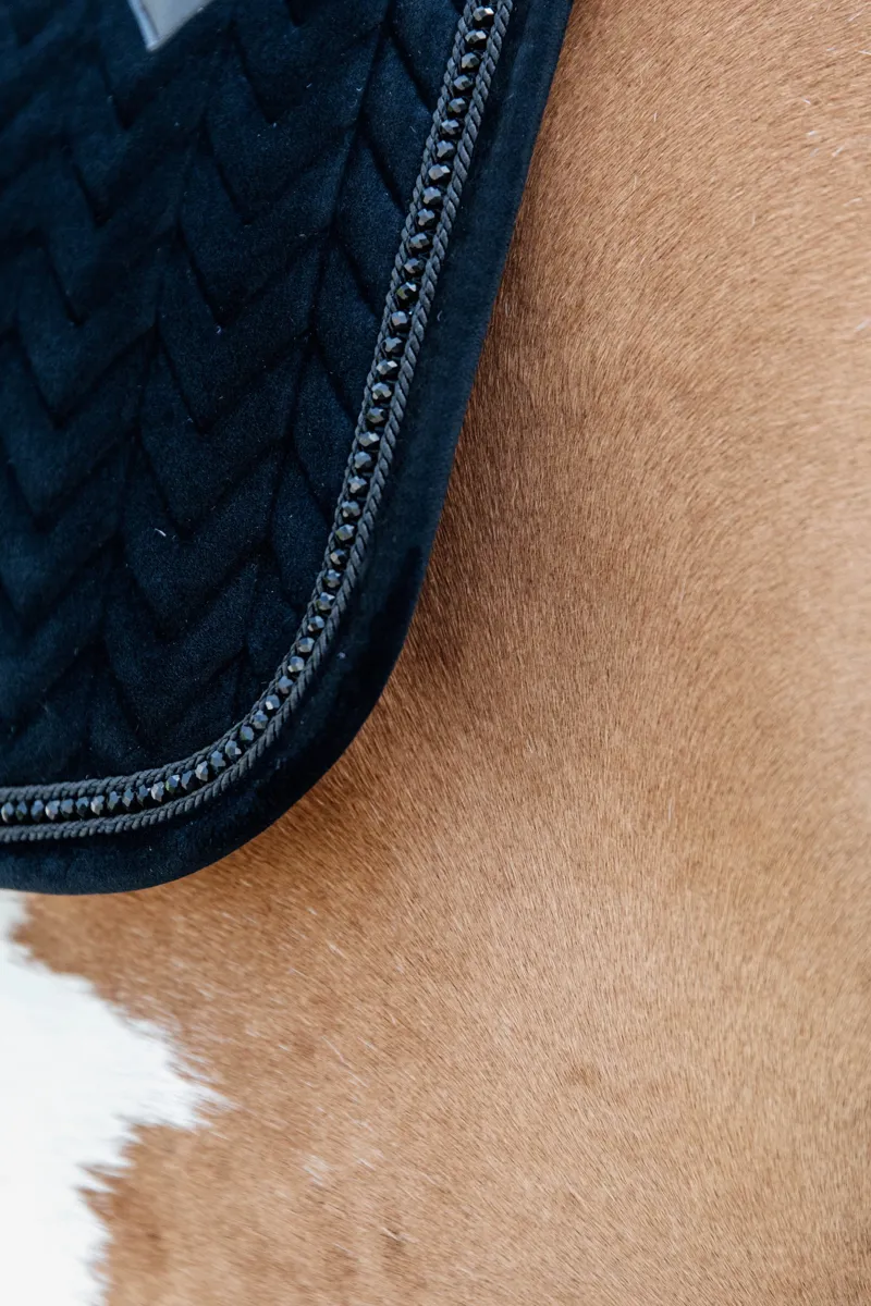 Kentucky Velvet Pearls Dressage Saddle Pad-Black-4