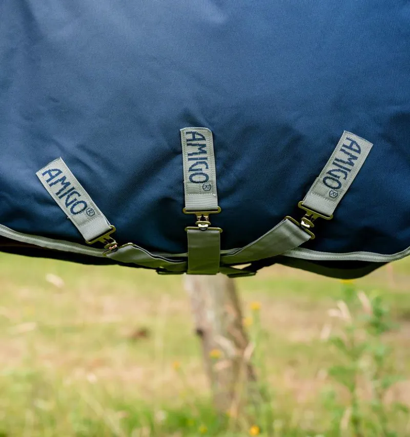 Horseware Amigo Bravo 12 Plus Bundle Turnout-50g Outer with 100g Liner and 200g Liner-Navy-Titanium Grey-Silver-8