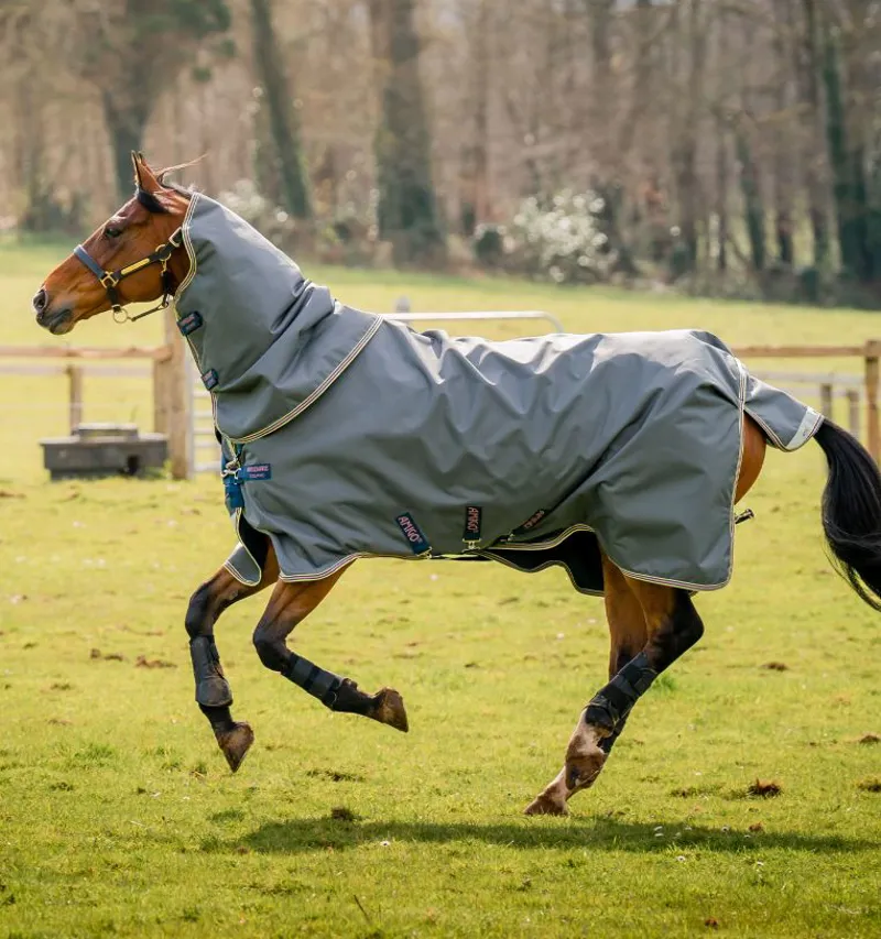 Horseware Amigo Bravo 12 Plus Bundle Turnout-50g Outer with 100g Liner and 200g Liner-Dark Shadow-Navy-Rose
