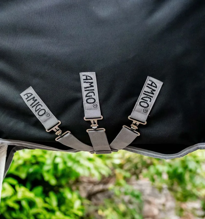 Horseware Amigo Bravo 12 Plus Bundle Turnout-50g Outer with 100g Liner and 200g Liner-Black-Titanium Grey-Silver-4