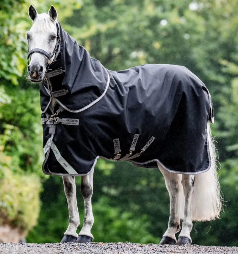 Horseware Amigo Bravo 12 Plus Bundle Turnout-50g Outer with 100g Liner and 200g Liner-Black-Titanium Grey-Silver