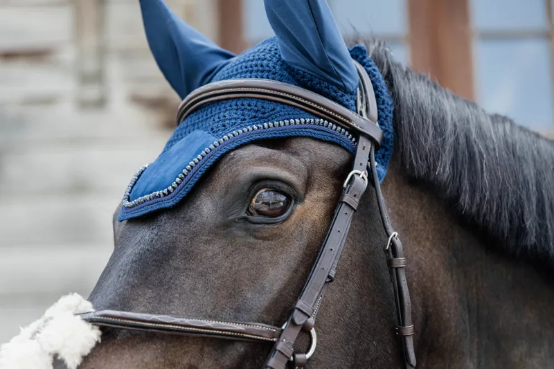 Kentucky Wellington Velvet Pearls Fly Veil-Navy-Full-1