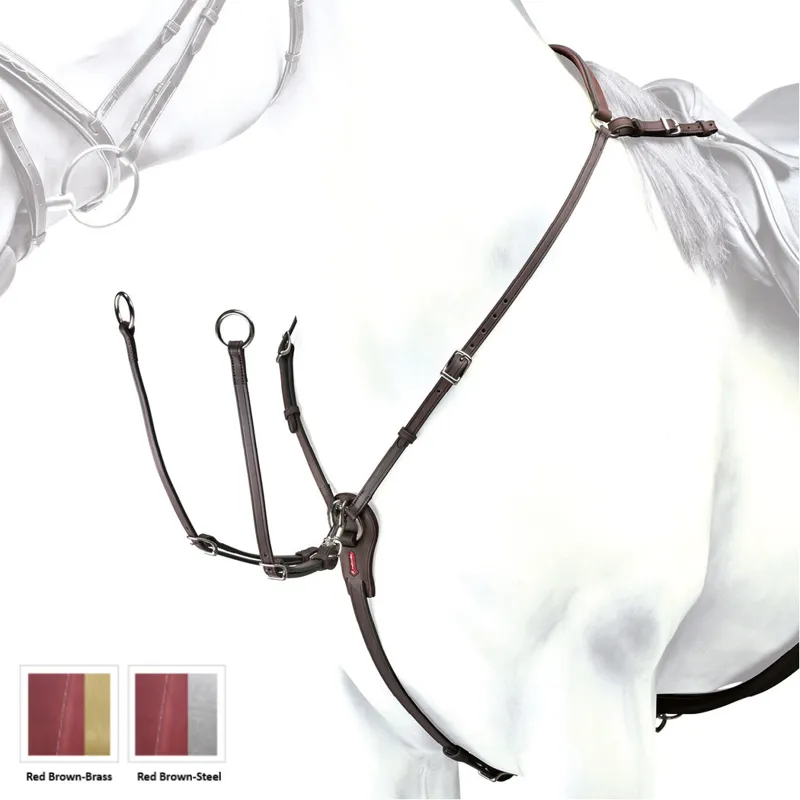 Equipe Leather Hunting Martingale BP04-Red Brown