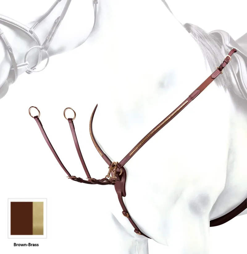 Equipe Emporio Y Shaped Leather Breastplate with Clincher-Brown