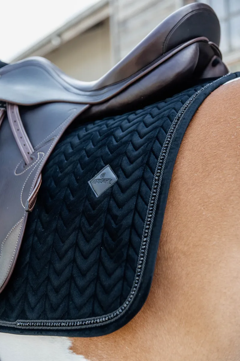 Kentucky Velvet Pearls Dressage Saddle Pad-Black-3