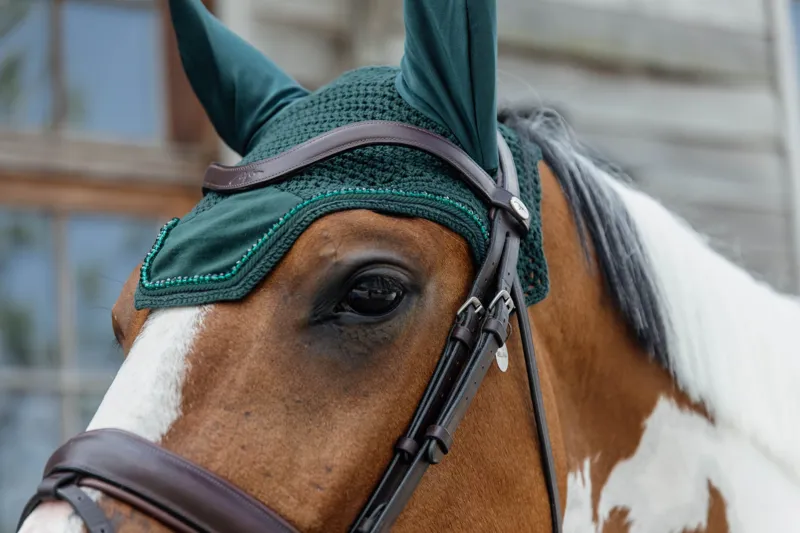 Kentucky Wellington Velvet Pearls Fly Veil-Pine Green-1
