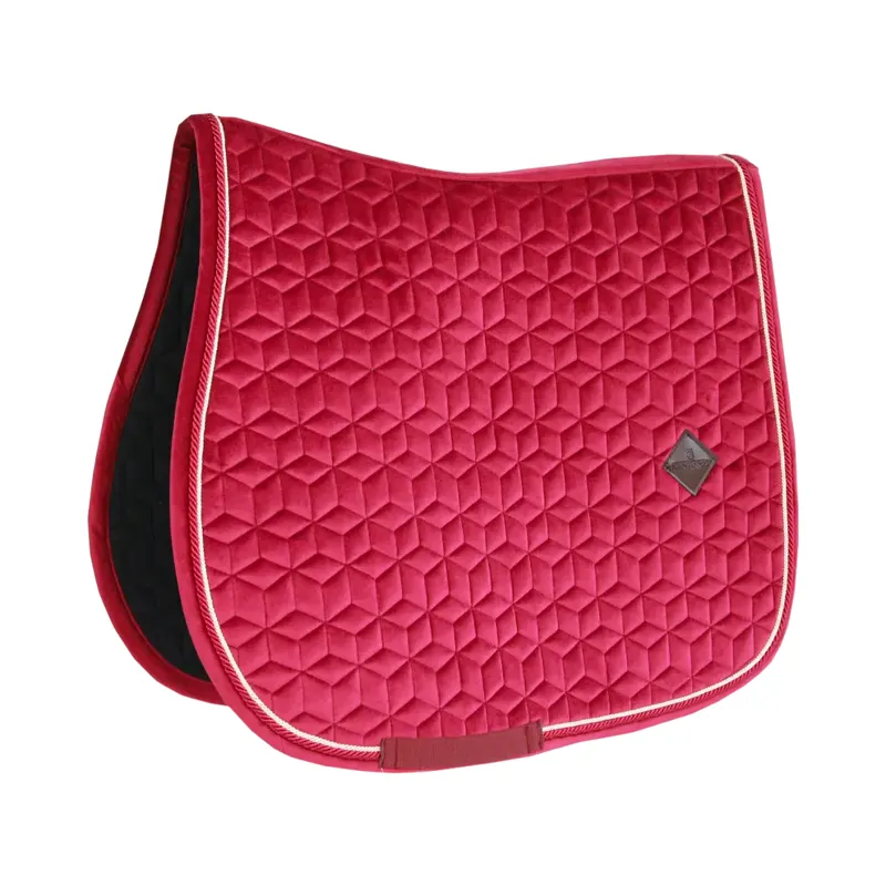 Kentucky Velvet Jumping Saddle Pad-Fuchsia-Full