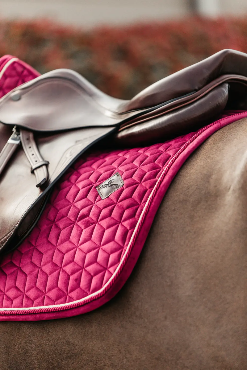 Kentucky Velvet Jumping Saddle Pad-Fuchsia-Full-2