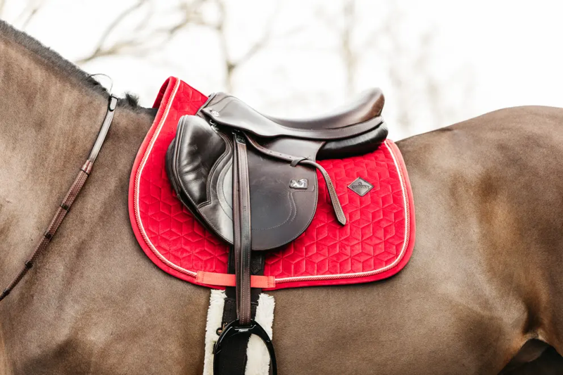 Kentucky Velvet Jumping Saddle Pad-Red-Full-1