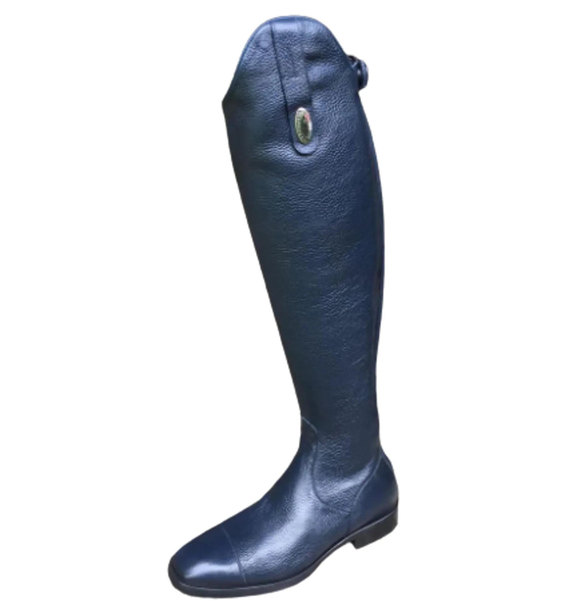Navy blue leather riding boots store