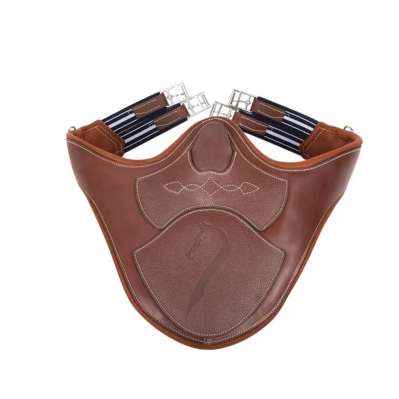 Antares Studguard Long Belly Guard Girth-Malt Brown/Cream Stitching