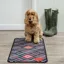 Pet Rebellion Stop Muddy Paws Barrier Rug-Black/Red/Grey Tartan