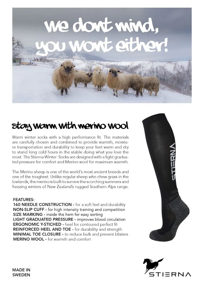 Stierna Winter Merino Socks Dark Navy-3