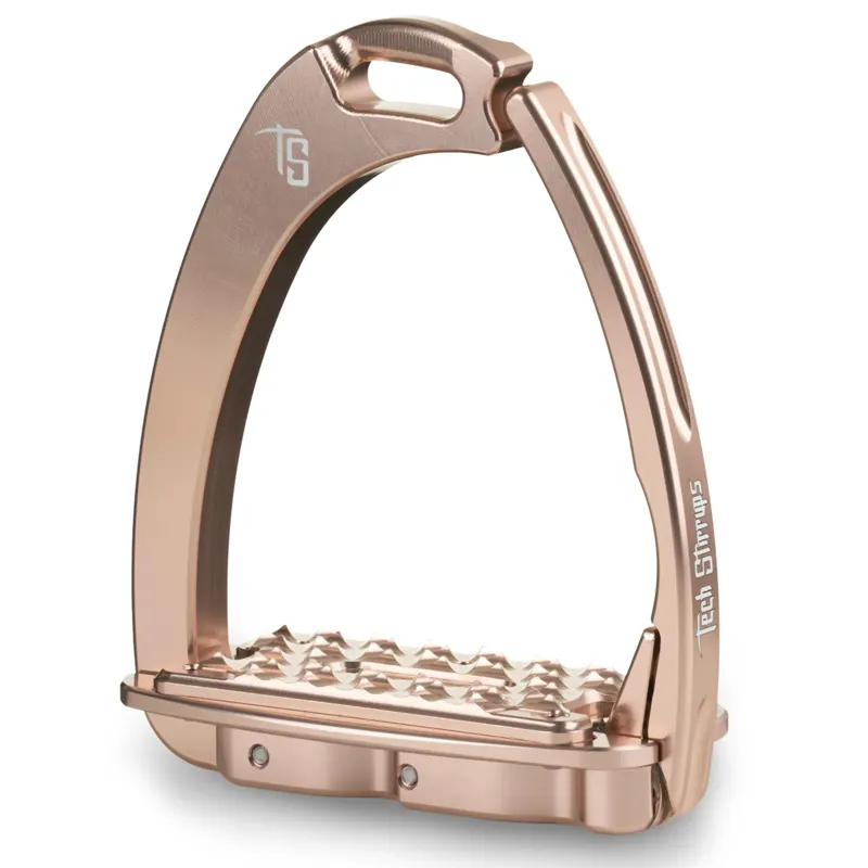 Tech Venice Sloped Evo Safety Stirrups-Rose Gold/Rose Gold